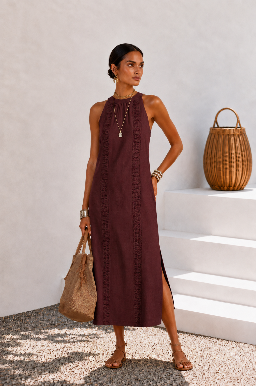 Marina | Conjunto mujer top y falda tejido crochet blanco