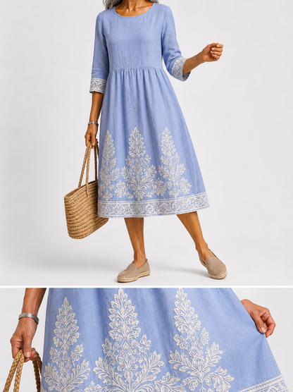 Ambre | Robe Fluide à Motif Floral