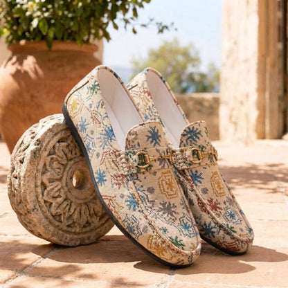 Diego | Mocasin hombre tejido étnico multicolor