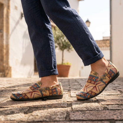 Diego | Mocasin hombre tejido étnico multicolor
