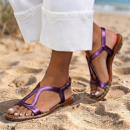 Coral | Sandalia mujer plana tiras